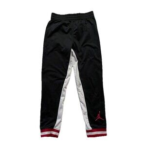 Jordan Track Pants Size Y 6-7 Black Red White